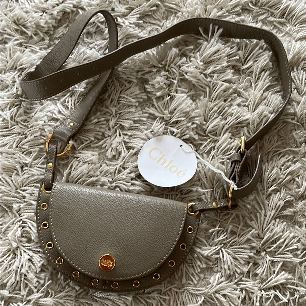 Taupe Leather Crossbody Bag